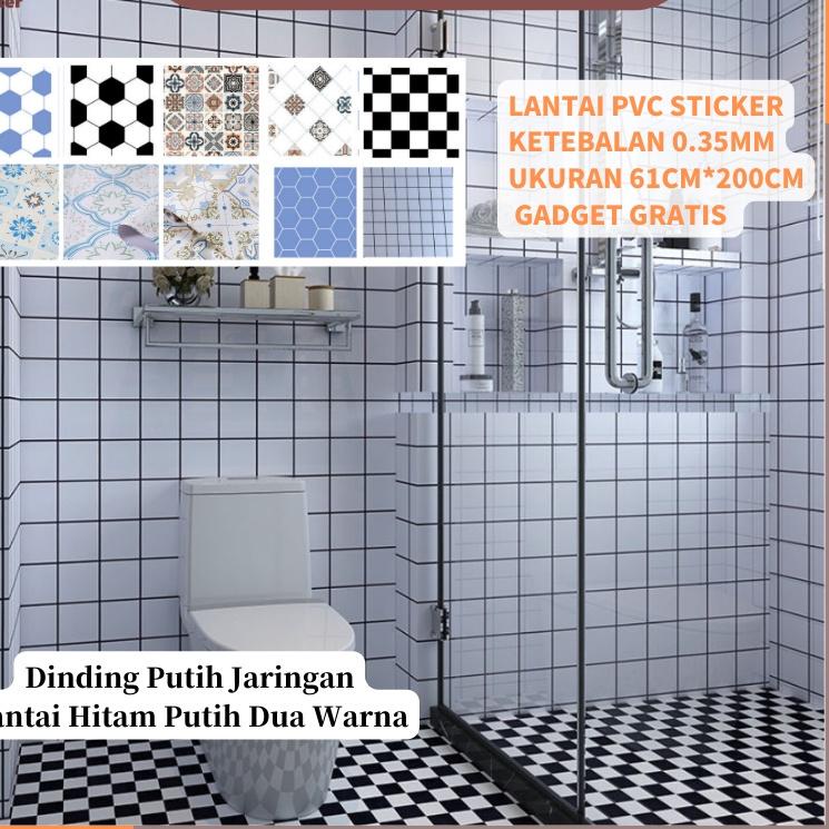 Kejutan Besar Stiker Lantai Kamar Mandi Tahan Air PVC Walpaper Dinding Dekorasi Kamar Mandi Self-Adh