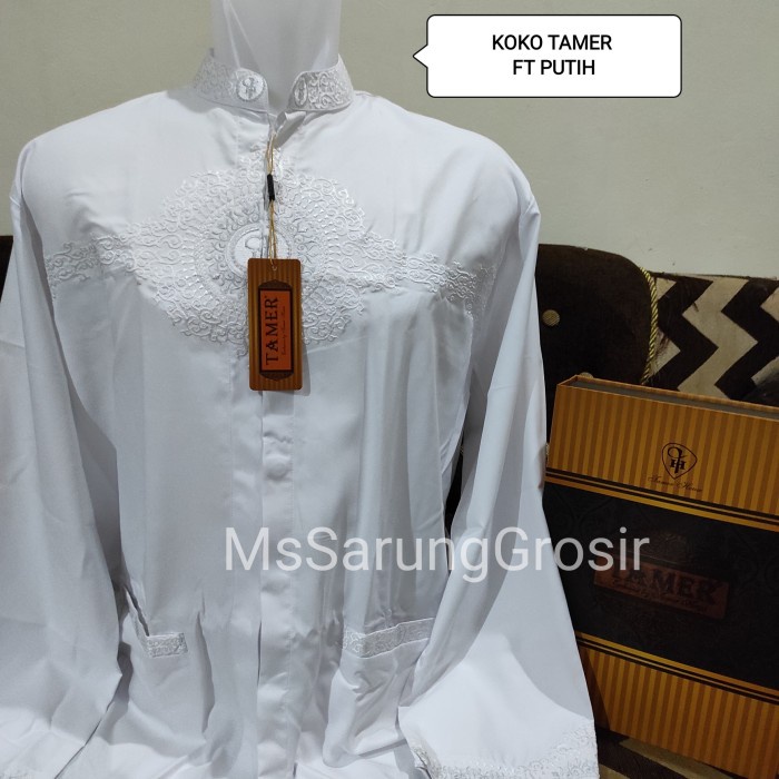 pStore88 - Baju Muslim Bamus Koko Tamer Lengan Panjang Putih 1669