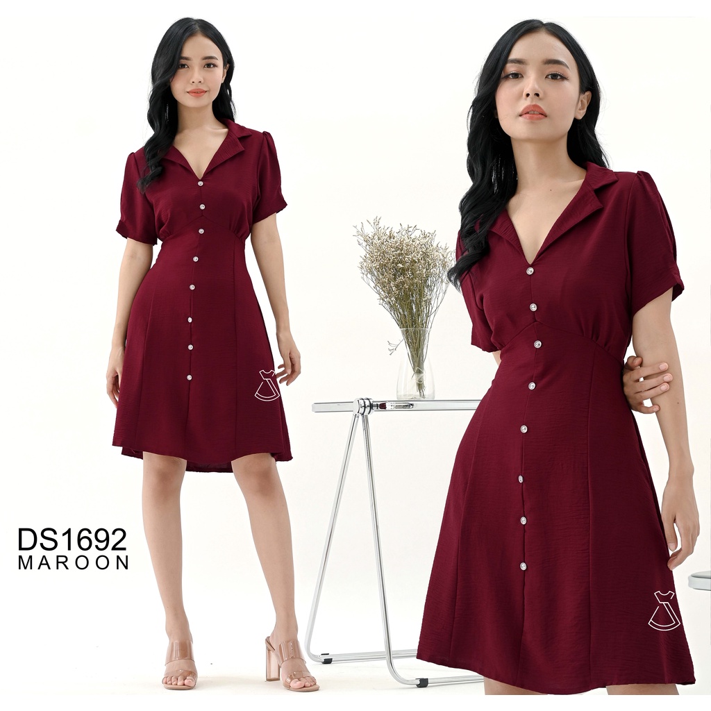 SEOLA - DS1692 - Dress Crinkle Midi Casual