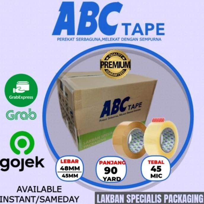 

Lakban Bening / Coklat ABC Tape 2 Inch / 45 Mm x 90 Yard 1dus