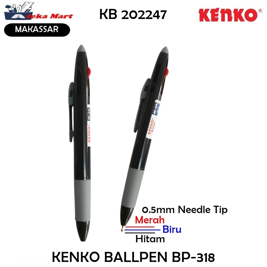 

[PCS] KENKO BALLPEN BP-318 PEN 3 WARNA