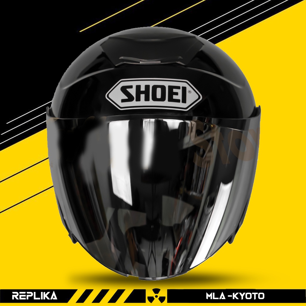 Helm Half Face MLA KYOTO YELLOW EXOTIC / Kaca Visor Venom Flat Blue-Gold-Silver-Hitam / Helm Pria Dan Wanita Dewasa PREMIUM COD