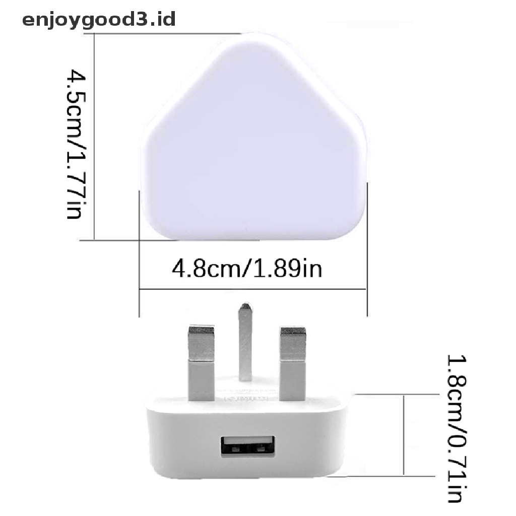 【 Rready Stock 】 Mobile Phone Charger Universal Portable 3 Pin USB Charger UK Plug With 1 USB Ports Travel Charging Device Wall Charger Travel Fast Charging Adapter （ ID ）