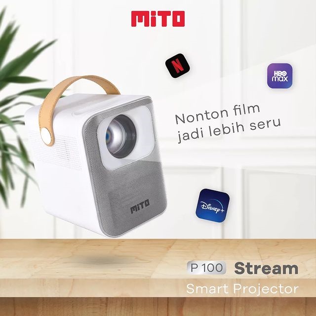 MITO Smart Projector Stream P100 Android 9.0 Wifi Bluetooth Proyektor