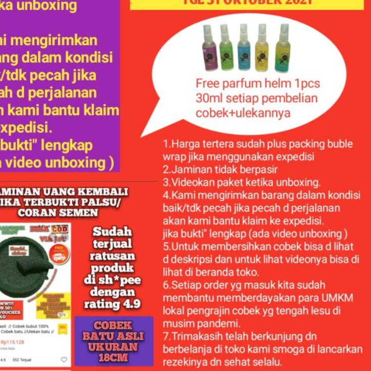 ◌ Cobek batu asli ukuran 18cm plus ulekan // Cobek batu cobek batu asli //coek batu ❃