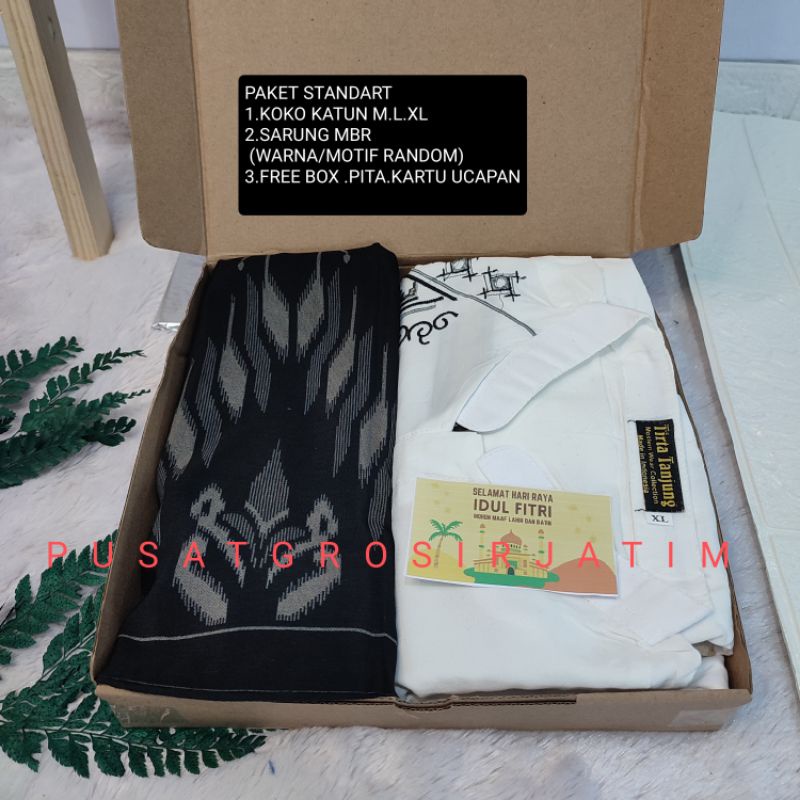 Baju koko taqwa bordir putih lengan panjang kurta takwa dewasa bahan katun cocok di buat Hampers GIFTBOX Kado cowok