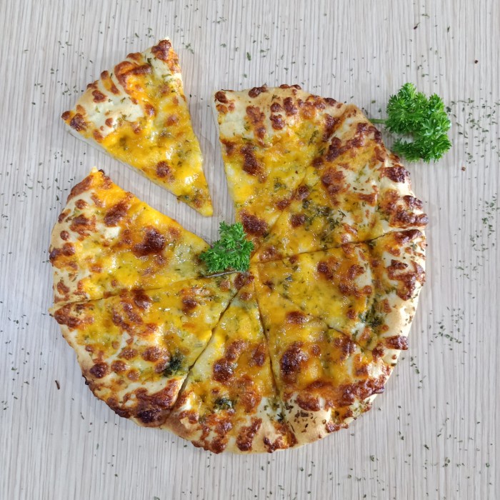 

Garlic Cheese Flat Bread, Sourdough pizza, INSTAN DELIVERY ONLY