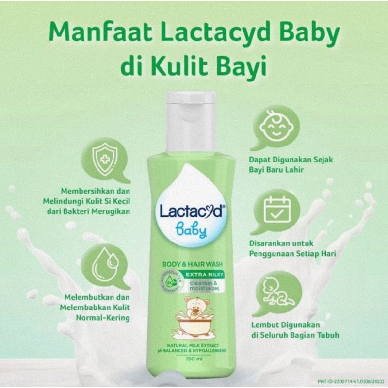 Lactacyd Baby Extra Milky 150 ml - Sabun Cair Bayi Untuk Menjaga Kelembaban Kulit