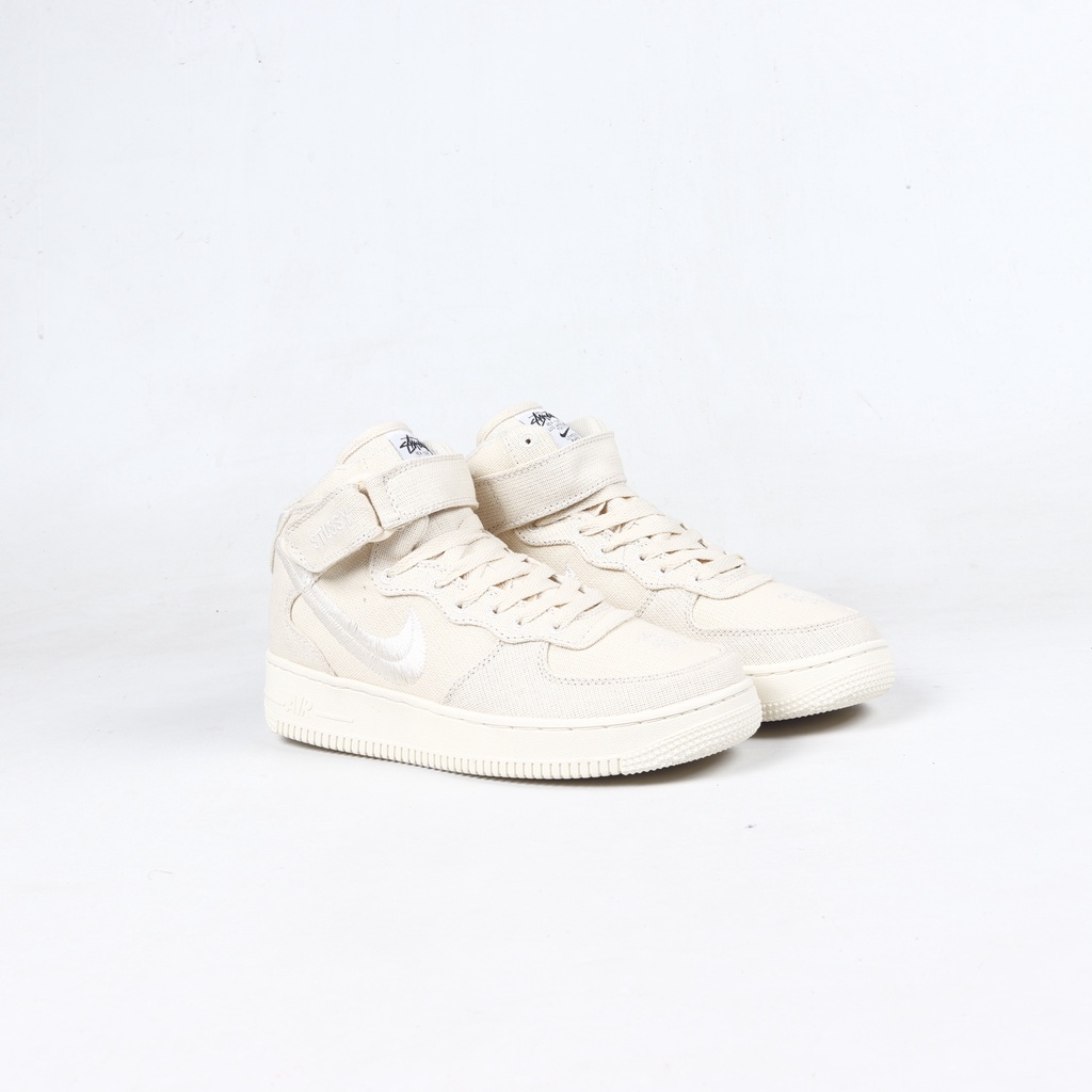 Sepatu Nike Air Force 1 Mid Stussy Fossil Stone