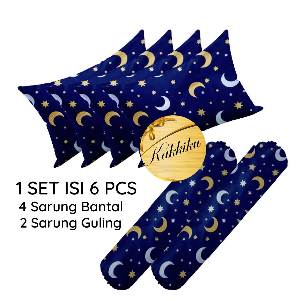 Paket 4 Sarung Bantal +2 Sarung Guling Isi 6 pcs Sarung Bantal Karakter Motif Aesthetic Abstrak Zigzag Terlengkap