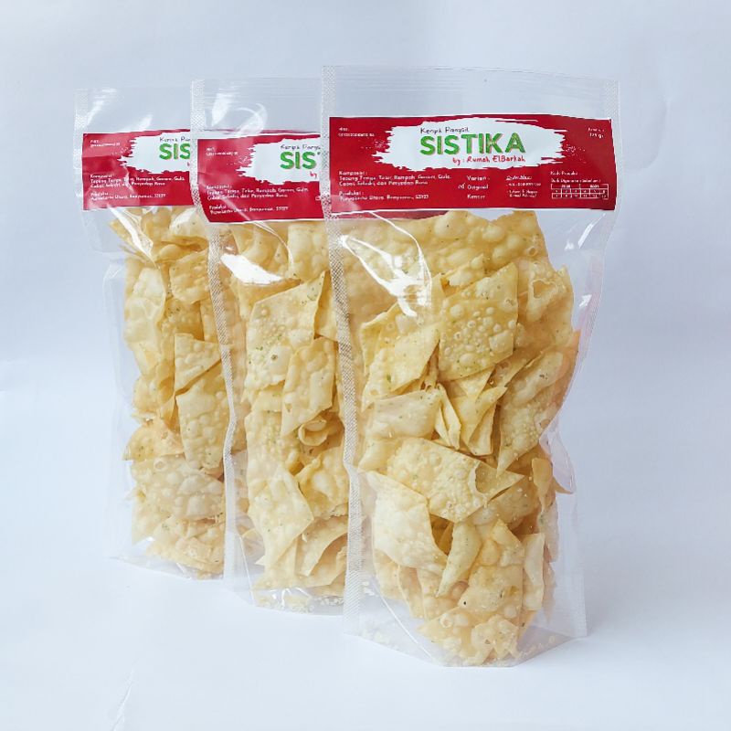 

Paket 3 pcs Keripik Pangsit Rasa Original SISTIKA by Rumah Elbarkah