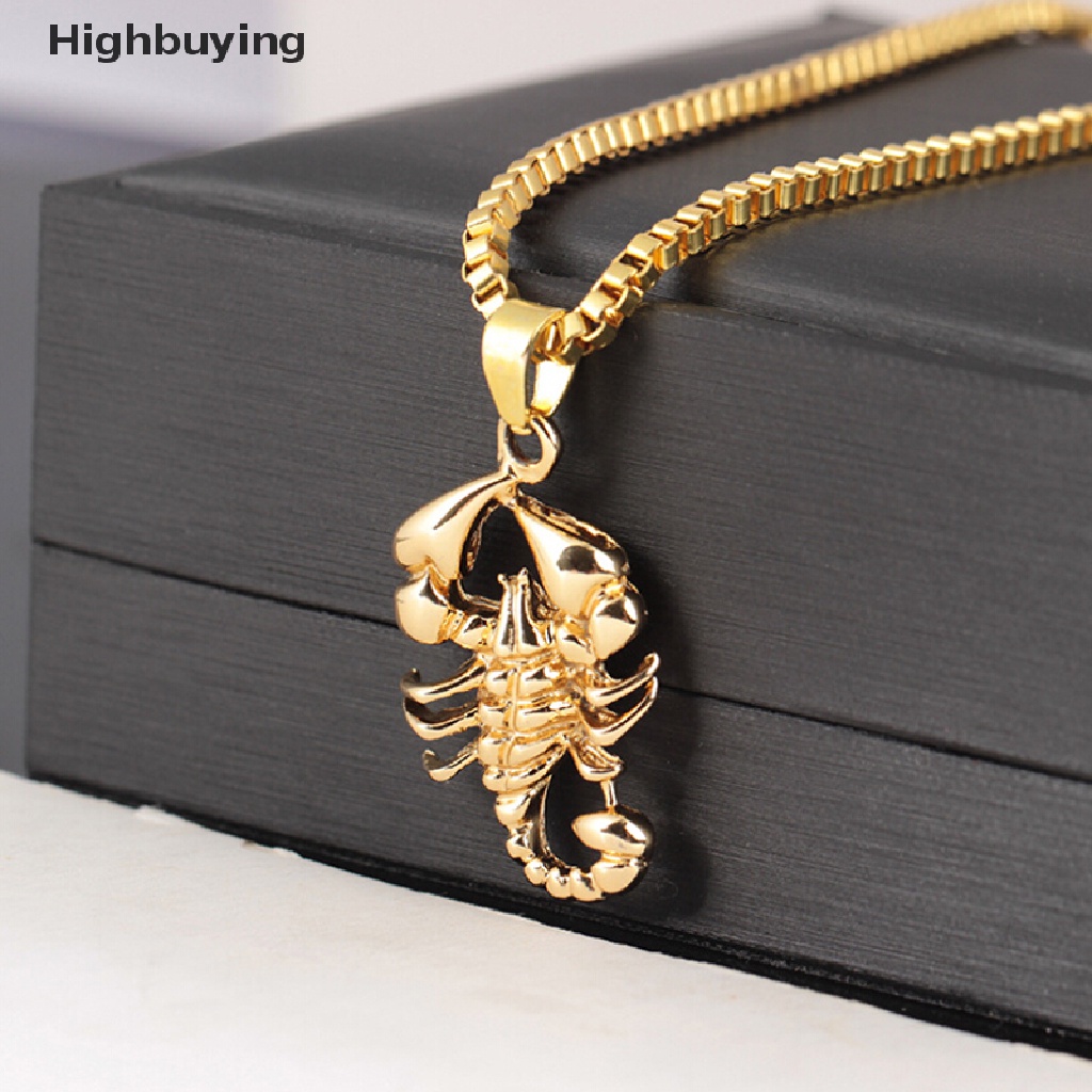 Hbid Fashion Hip Hop Pria Scorpio Rantai Panjang Sweater Kalung Punk Rock Perhiasan Hadiah Glory