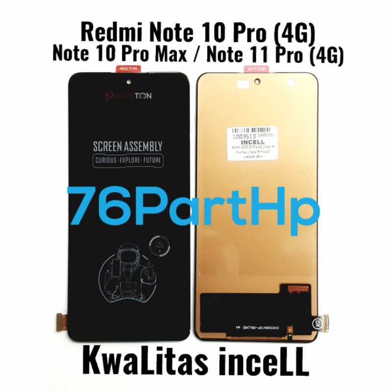 LCd Touchscreen Fullset Kwalitas Incell Xiaomi Redmi Note 10 Pro 4G - Note 10 Pro Max - Note 11 Pro 4G