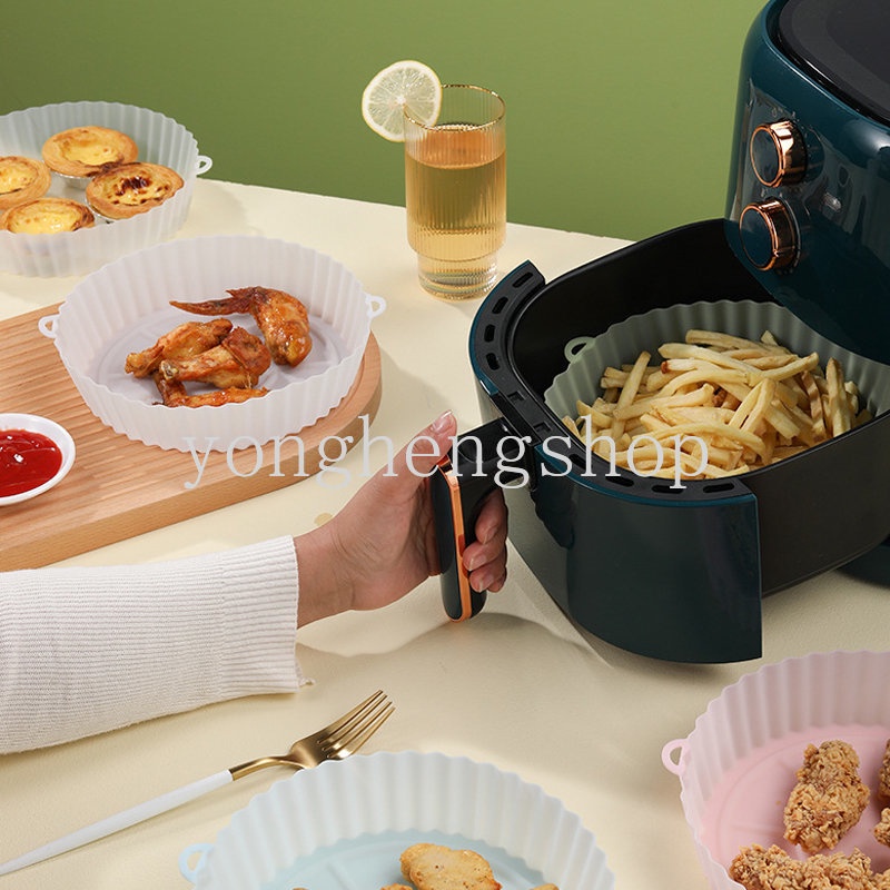 Loyang Pizza / Ayam Goreng / Air Fryer Bentuk Bulat Bahan Silikon Anti Lengket Reusable