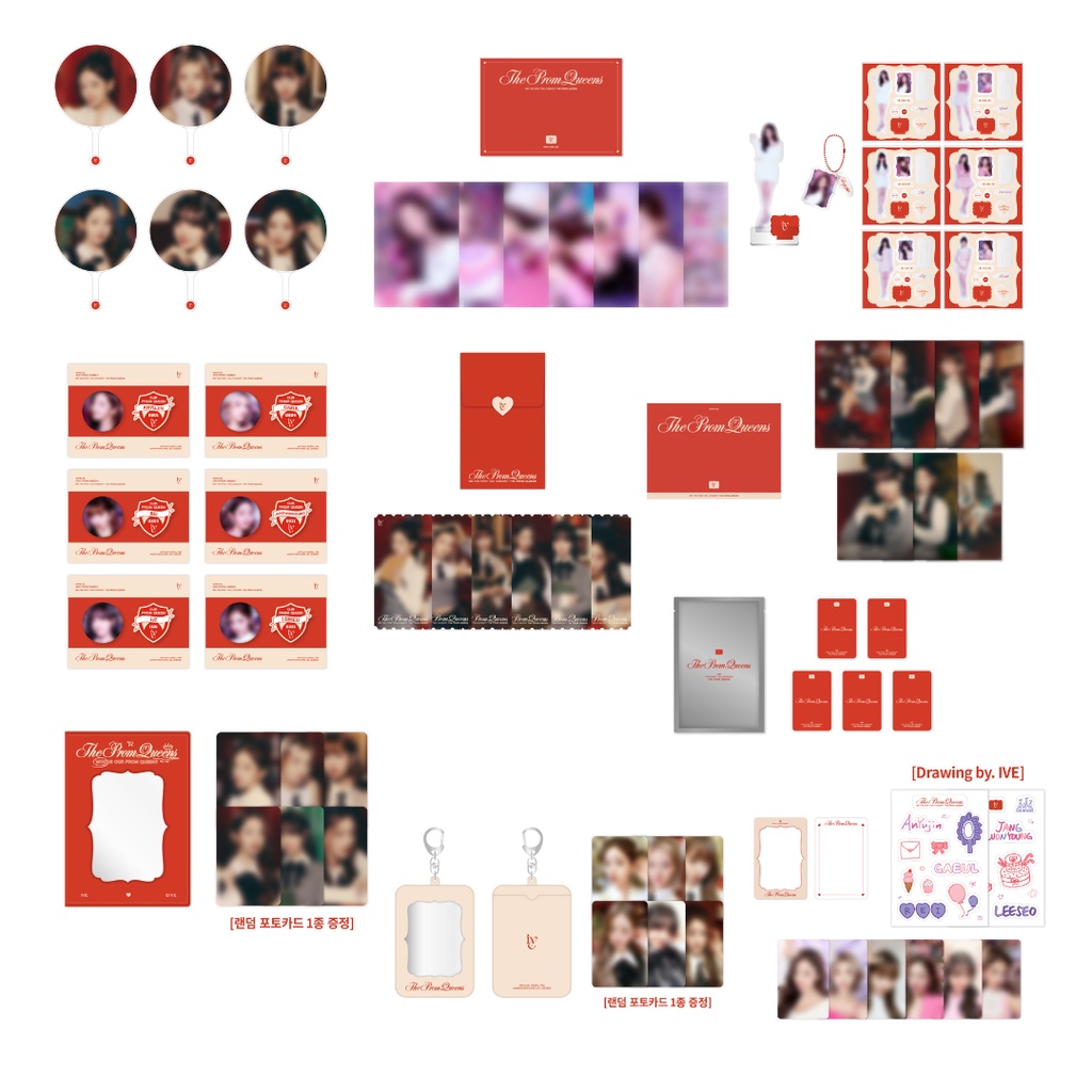 [PO] Official IVE First Fan Concert: the Prom Queens Merch (MD) - Image Picket Postcard Wappen Pin B