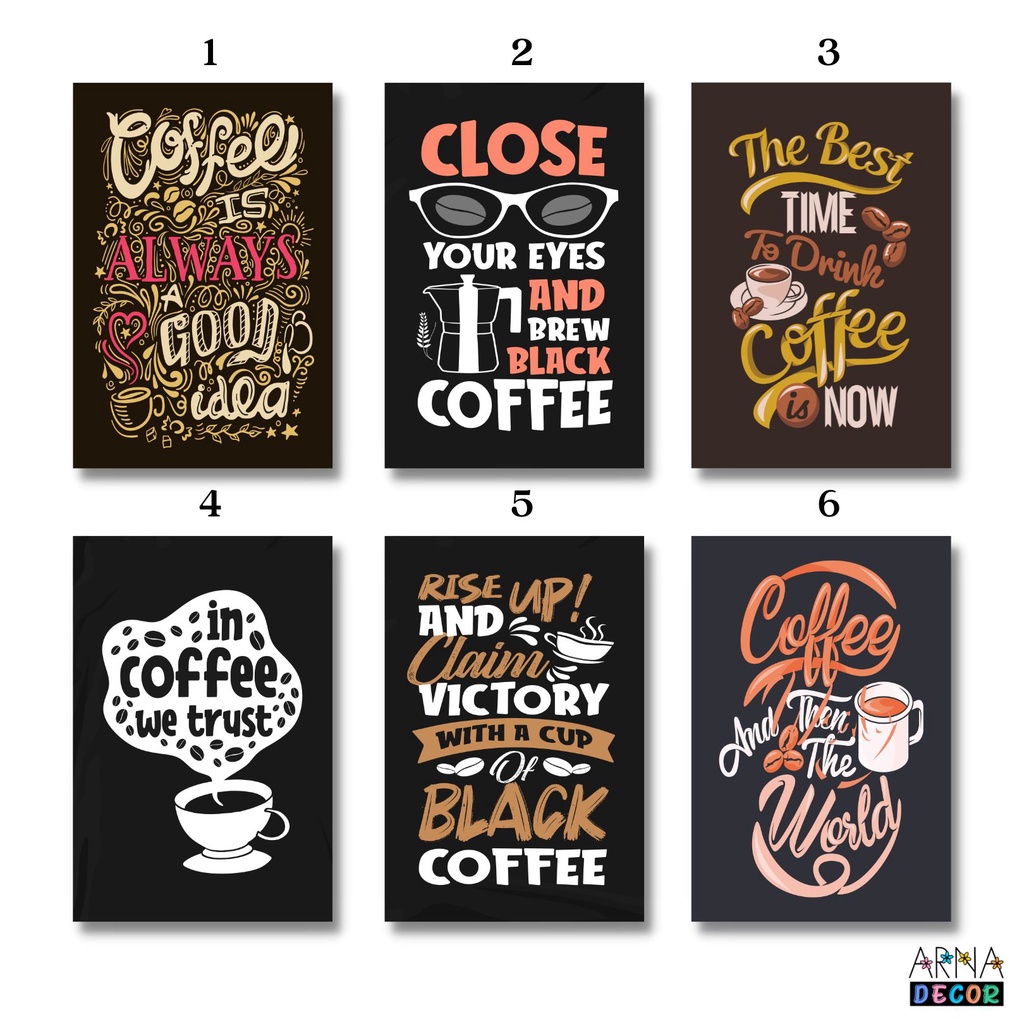 Hiasan Dinding Cafe Quotes Coffee / Poster Kayu / Walldecor Quote Coffee Cafe