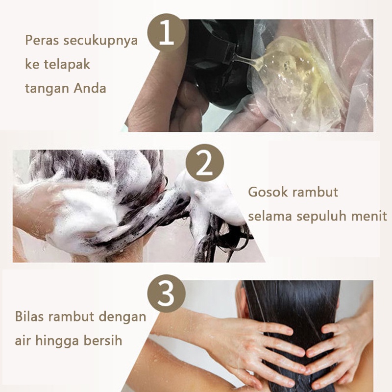 Sampo Penghitam Rambut Uban 500ml -  Perawatan Rambut Shampo Rambut Hitam / Mokeru Black Hair Shampoo Efektif All In One Hair 100% Original Best Seller