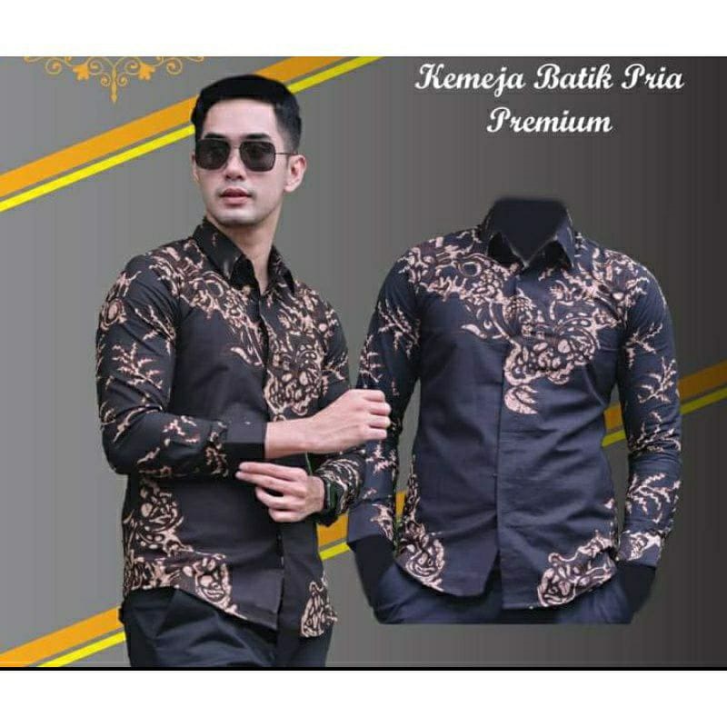 Kemeja batik pria lengan panjang modern - Baju Batik Pria Premium Akar Sogan