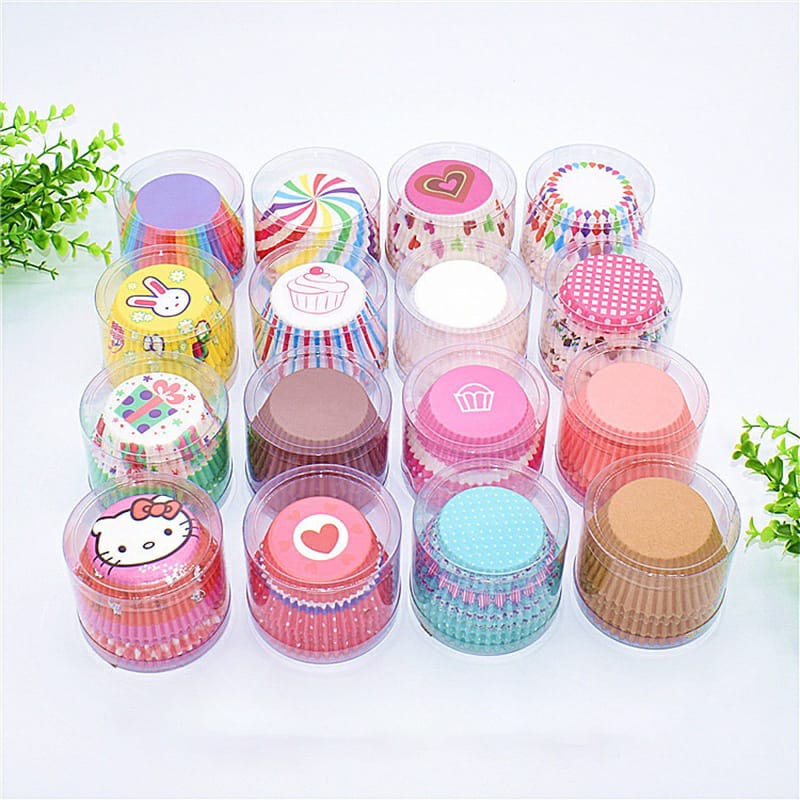 100pcs Muffin Colorful Cupcake Paper Cups Cake Baking Box Cup Case Cup Cake baking paper