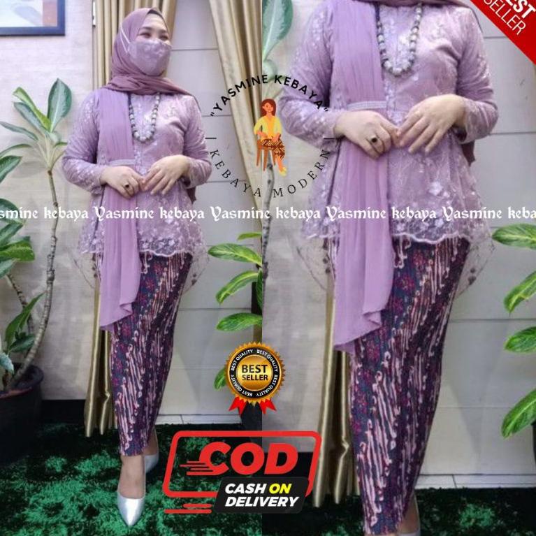 Langsung Order SETELAN AURORA SELENDANG LILAC/LAVENDER /KEBAYA WARNA UNGU