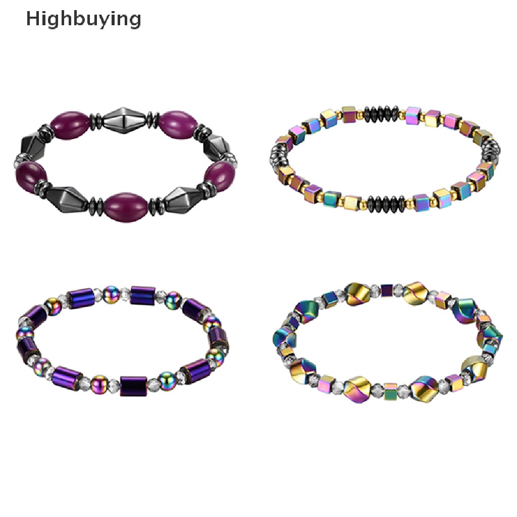 Hbid Natural Hematite Braceket Anklet Magnet Gelang Pelangsing Sehat Perhiasan Penurunan Berat Badan Wanita Pria Glory