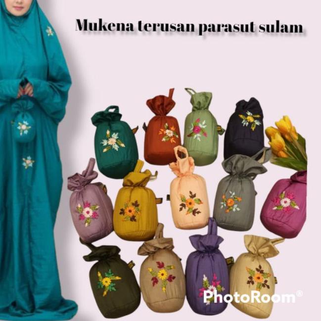 ✬ (BISA COD)Mukena terusan parasut mukena parasit mukena traveling jumbo adem nyaman ♚