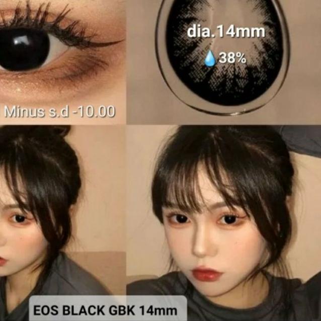 ☝ SOFTLENS EOS BLACK HITAM GBK Dia.14mm NORMAL MINUS SOFTLENS HITAM NATURAL ❀