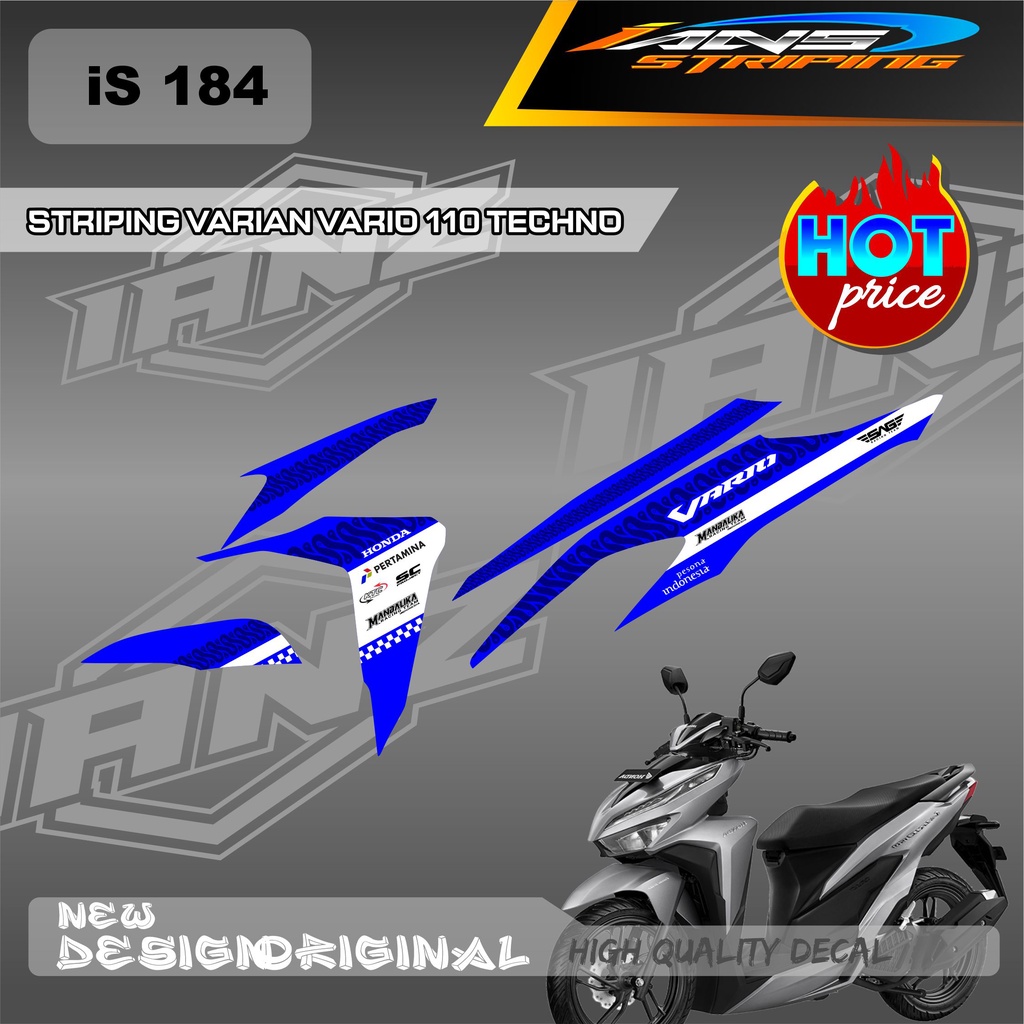 DECAL LIST VARIO STRIPING  TECHNO 110 KONSEP  SUDAH MENGGUNAKAN LAMINASI / STIKER KERETA VARIO TECHNO OLD IS184