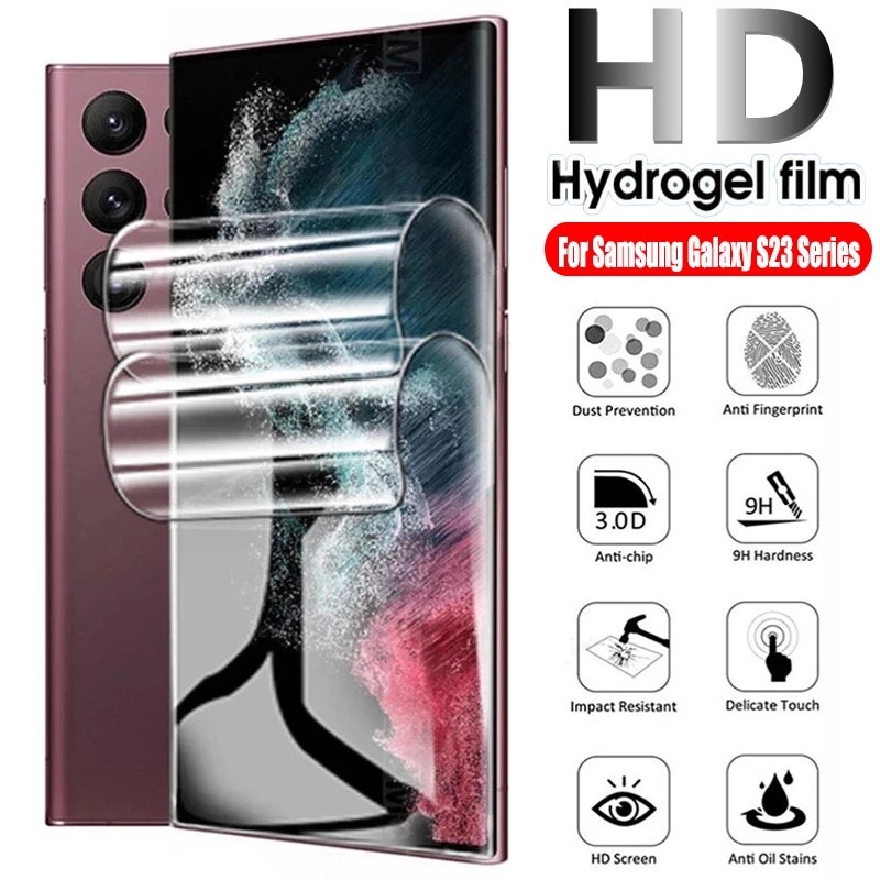 Film Hidrogel Lembut Anti Noda HD Soft Screen Film Pelindung TPU Hydrogel Film Anti Noda Film Layar Ponsel Full Cover Untuk Samsung Galaxy S23 series Anti Gores