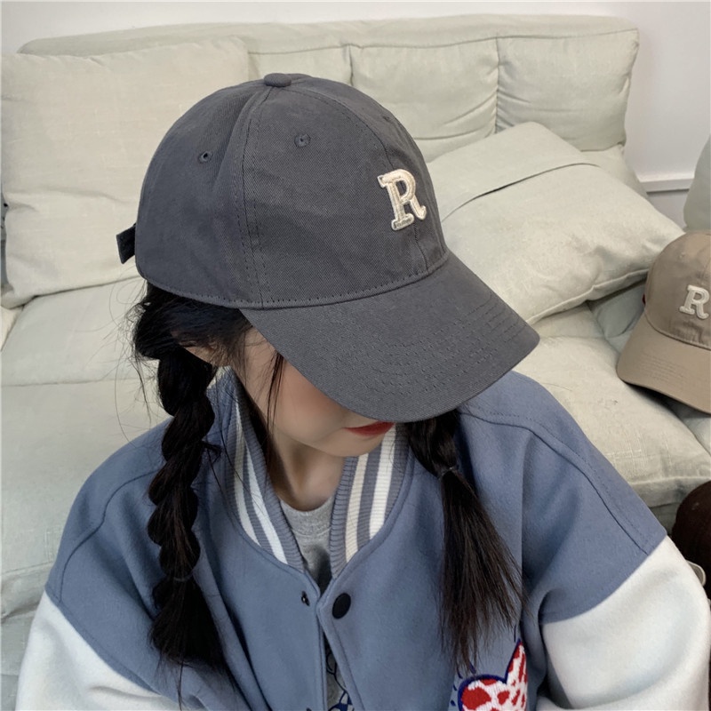 Topi Baseball R Bordir Alfabet Tren Versi Korea Lembut Top Hip Hop