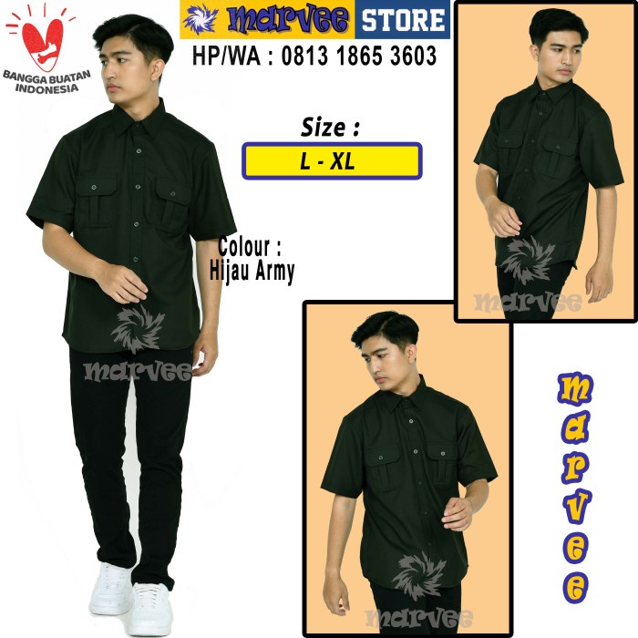 Kemeja Hijau Army PDL