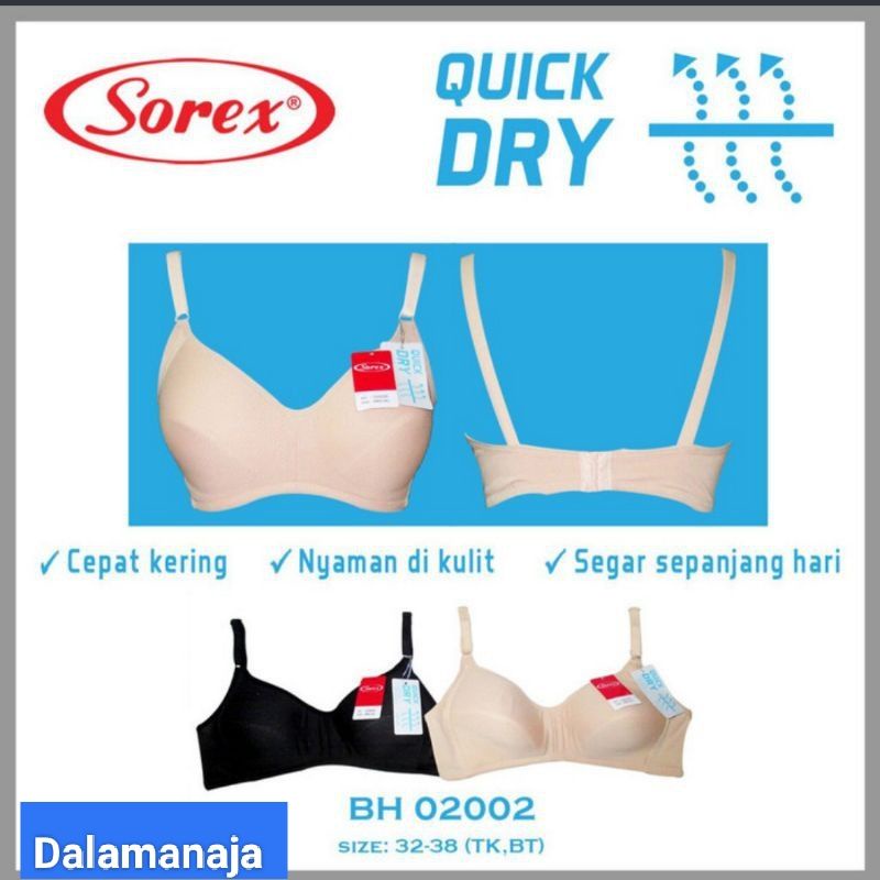 SOREX Bra Quick Dry 02002 Busa Tipis Tanpa Kawat Original