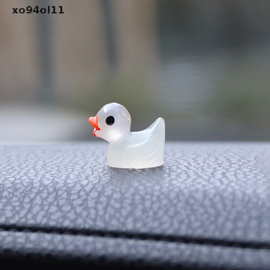 Xo 10 Pcs Lucu Mini Resin Bebek Bercahaya Ornamen Miniatur Angka Bebek Kecil Resin Kerajinan Tangan Mikro Lanskap Dekorasi Rumah Boneka OL