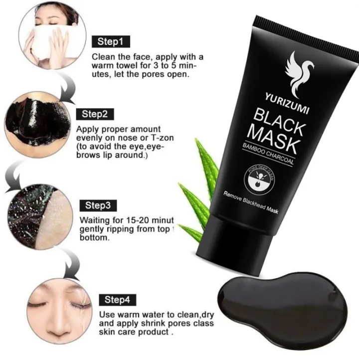 Hope Store - Makser Komedo Black Mask By Yurizumi Masker Wajah Pembersih Komedo Dan Jerawat