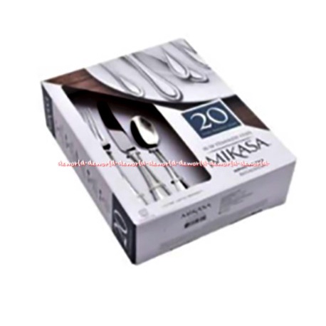 Mikasa 20pcs Alat Makan Sendok Garpu Pisau Makan Bahan Stainless Steel Kuat Tidak Bisa Bengkok Waylon Alat Peralatan Makan Silver Mikkasa Mikassa sendok 1set Rockfordt