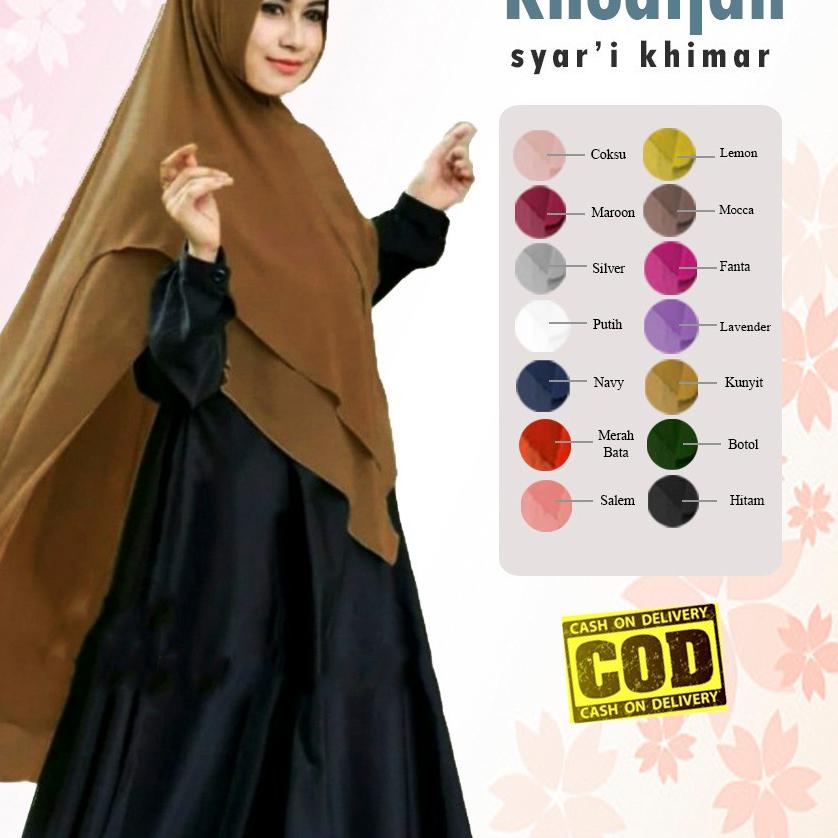 ☈ Jilbab Hijab Khimar Khadijah Syari Pad Busa ☑