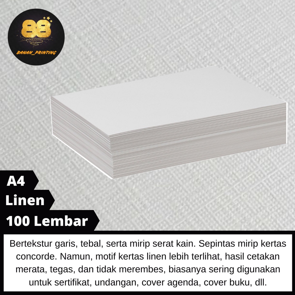 

[100] Kertas Linen Putih / Kertas Undangan Sertifikat Ucapan