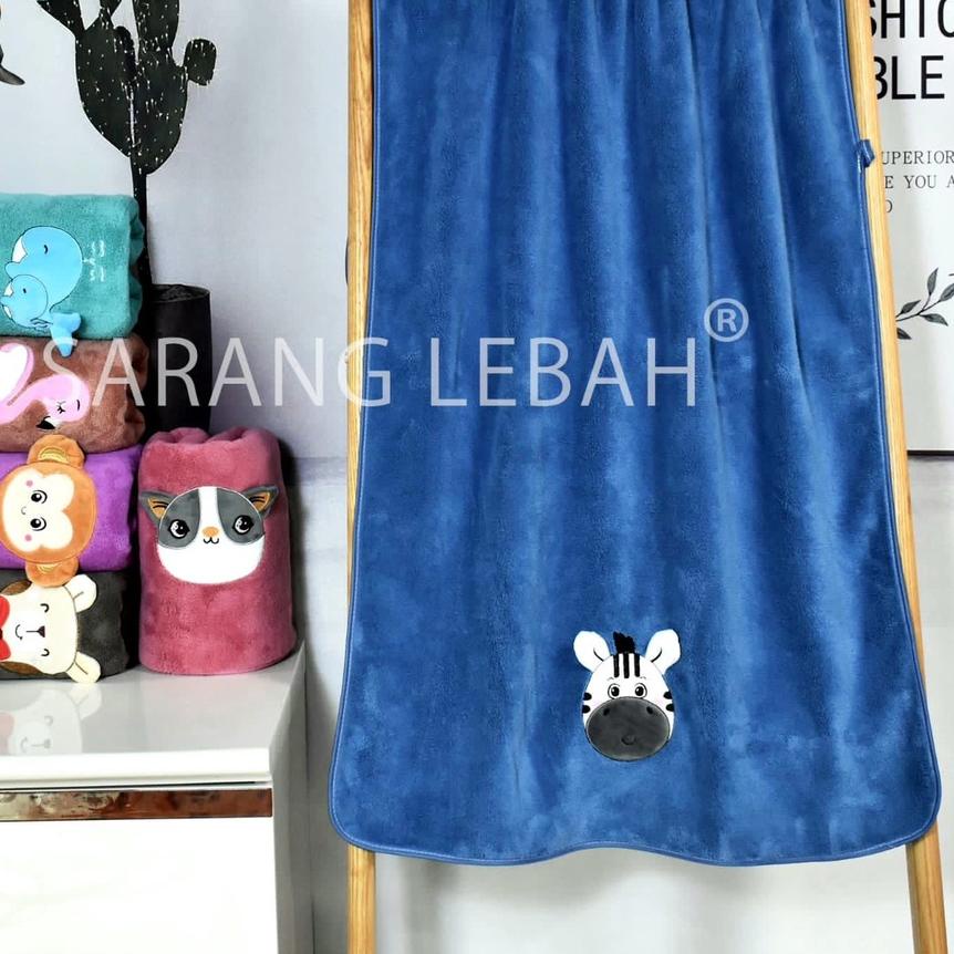 ✹ JH Handuk Microfiber Bordir Animal Sarang Lebah Motif Baru Uk  Termurah ✫