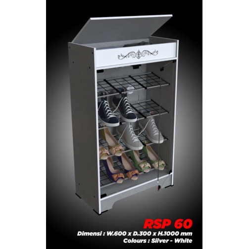 Lemari Sepatu / Rak Sepatu Kaca