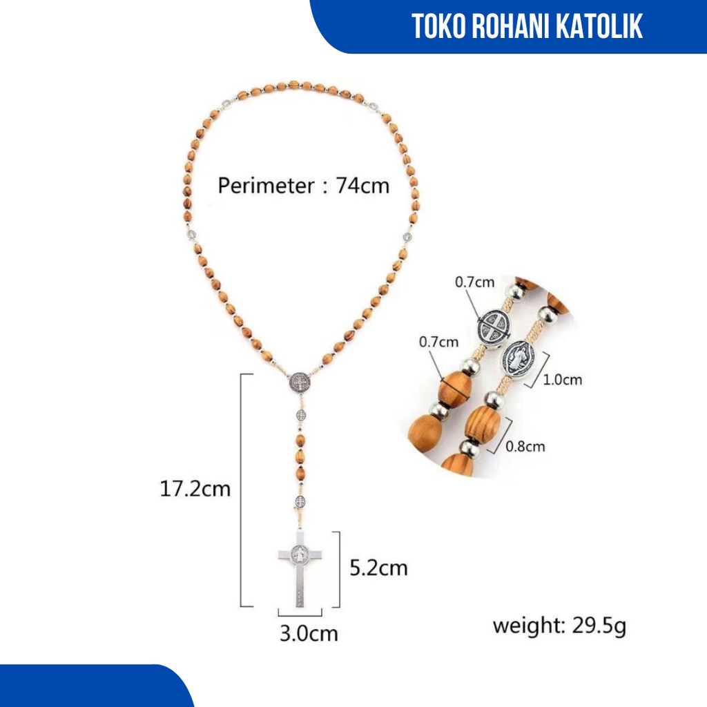 ROSARIO BENEDIKTUS (impor) / ROSARIO KALUNG BENEDICT / KALUNG ROSARIO KATOLIK / KONTAS / KALUNG ROHANI