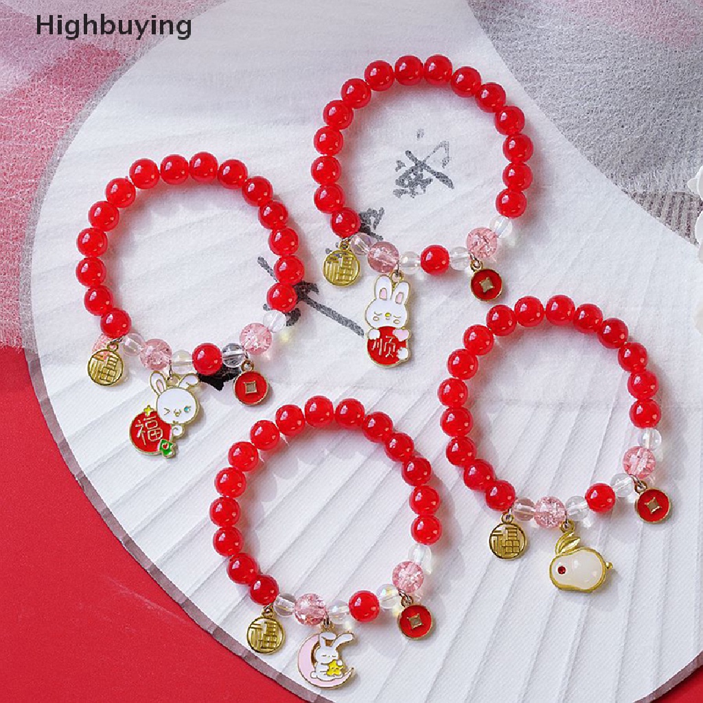 Hbid New Trendy Good Luck Ch Bracelet Red Beaded Vintage Rabbit Bracelet for Women Cute Pendant Bracelet Girl Fashion Jewelry Glory