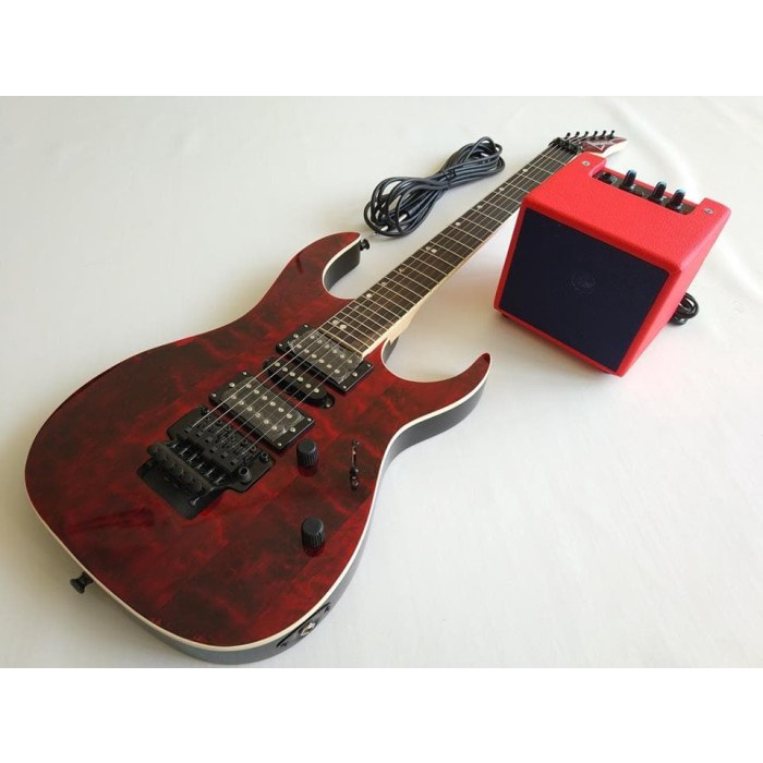 Best Seller Paket Gitar Murah Ibanez Premium Merah Amply Dan Kabel Jack