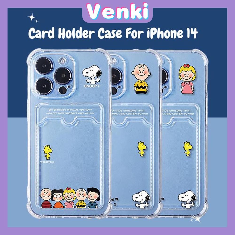 For iPhone 14 Pro Max Clear Card Storage Card Holder Case Cute Cartoon Dog Camera Protection Shockproof For iPhone 14 13 12 11 Plus Pro Max 7 Plus X XR