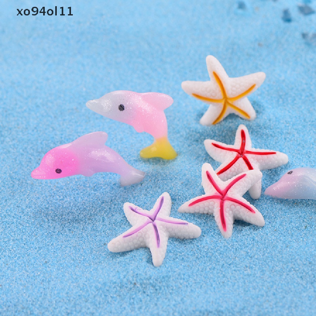 Xo Bintang Laut Dolphin Kartun Resin Ornamen Resin Ikan Bintang Laut Lansekap Ornamen Aksesoris Dekorasi Aquarium OL