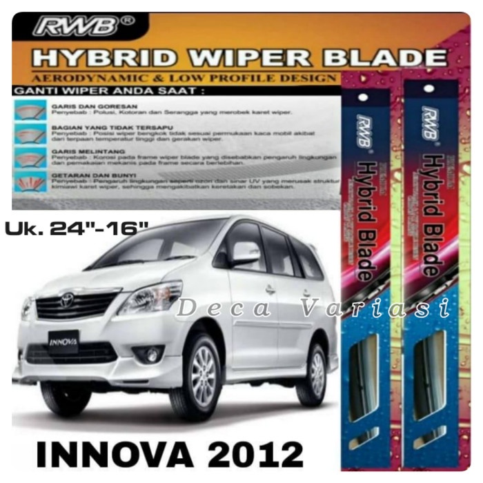 Terlaris Wiper Depan Mobil Innova 2012-2015 Wiper Hybrid Blade Rwb Uk 24" & 16"