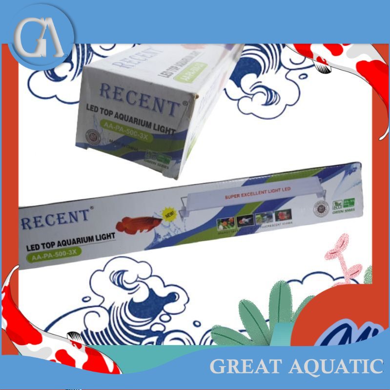 RECENT PA 500 lampu LED aquarium Lampung gantung aquarium 50/60cm 3xganti warna