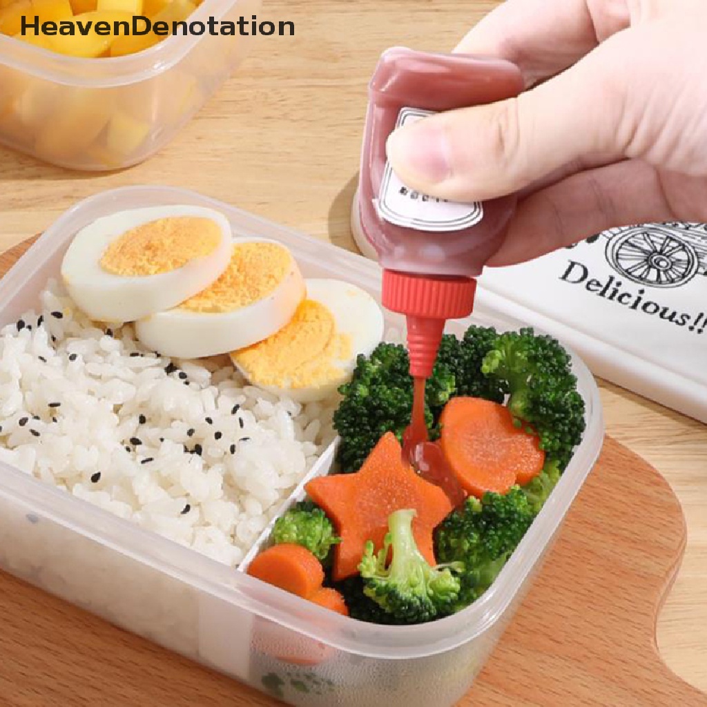 [HeavenDenotation] 2pcs / set 25ML Mini Portable Small Sauce Container Salad Dressing for Bento HDV