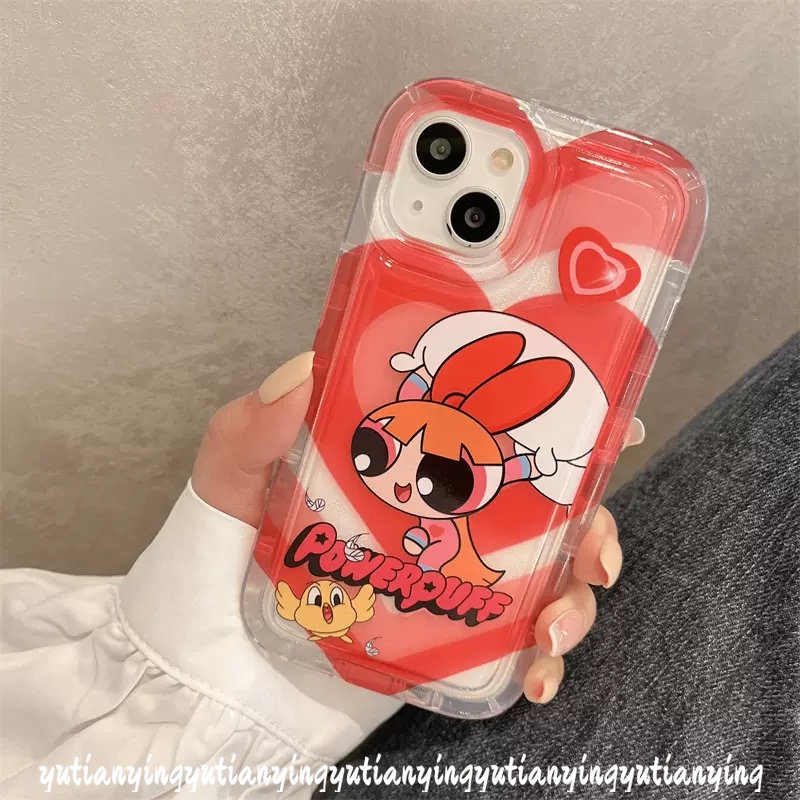 Soft Tpu Case Untuk Redmi Note10 10s 911s 11 Redmi10 9A A1 9T 9C NFC 10A Note9 Note10s Note10 Note1 Kartun The Powerpuff Love Heart Airbag Shockproof Clear Cover