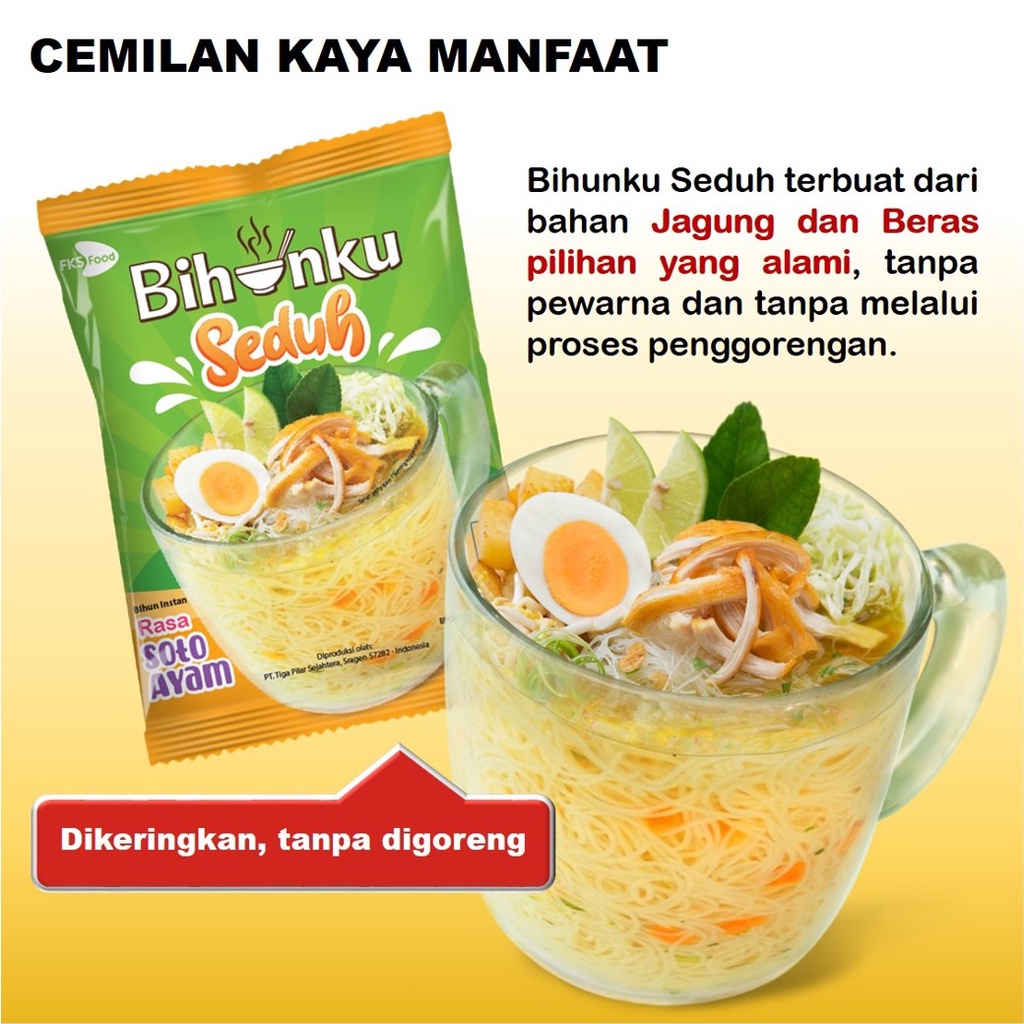 

Bihunku SEDUH Gelas Rasa Kaldu Ayam / Soto Ayam 24 Gram