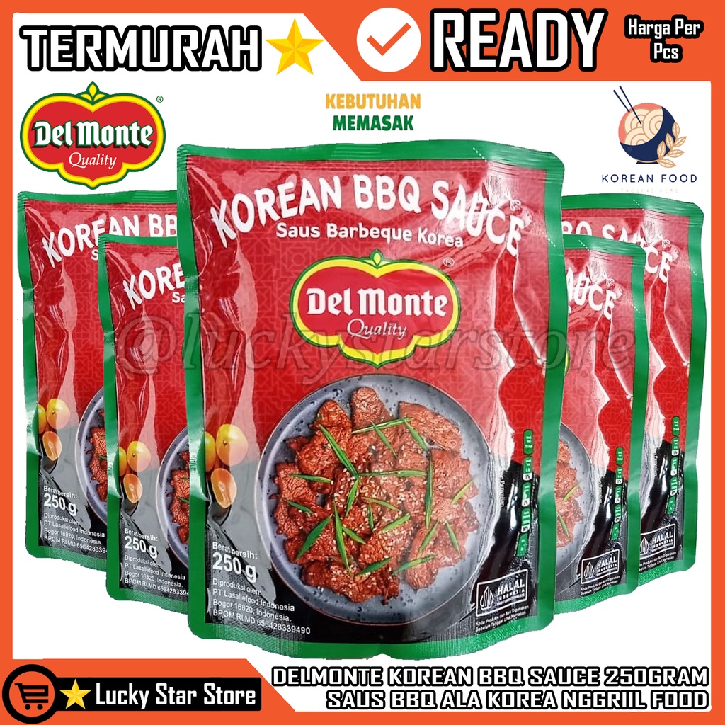 

DELMONTE KOREAN BBQ SAUCE 250GR DEL MONTE BARBEQUE KOREA HALAL - KOREAN BBQ KOREA HALAL DEL MONTE KOREAN BARBEQUE SAUCE 250 GRAM DELMONTE SAUS BBQ ALA KOREA BUMBU BOLOGNESSE GRILL SAOS PELENGKAP BAHAN MAKANAN NGE-GRIIL